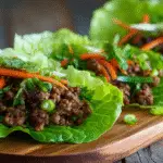 Asian-Style Ground Beef Lettuce Wraps