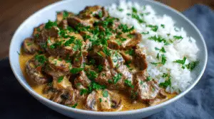 Creamy Stroganoff Beef Dinner Recipe