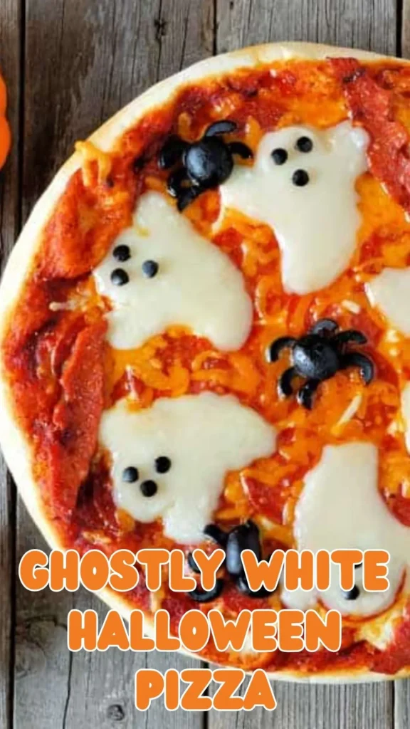 Ghostly White Halloween Pizza