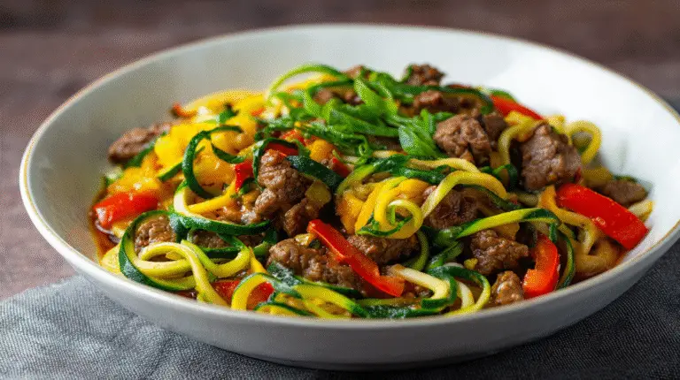 Healthy Zucchini Noodle Beef Dinner Recipe