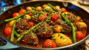 Hearty Mediterranean Beef Dinner Recipe with Vegetables (One Pot!)
