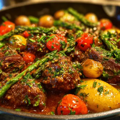 Hearty Mediterranean Beef Dinner Recipe with Vegetables (One Pot!)
