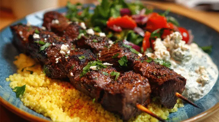 Mediterranean Beef Kebabs Dinner Recipe