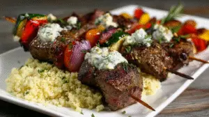 Mediterranean Beef Kebabs Dinner Recipe