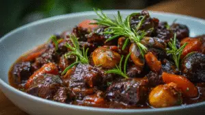 Red Wine & Mushroom Beef Stew Recipe