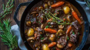 Red Wine & Mushroom Beef Stew Recipe