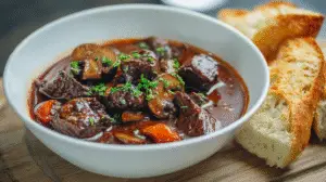 Red Wine & Mushroom Beef Stew Recipe