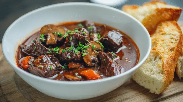 Red Wine & Mushroom Beef Stew Recipe