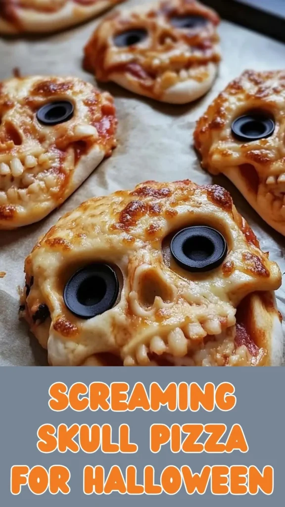 Screaming Skull Pizza for Halloween