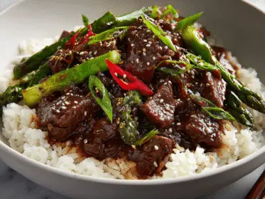 Sweet and Spicy Mongolian Beef Dinner Recipe