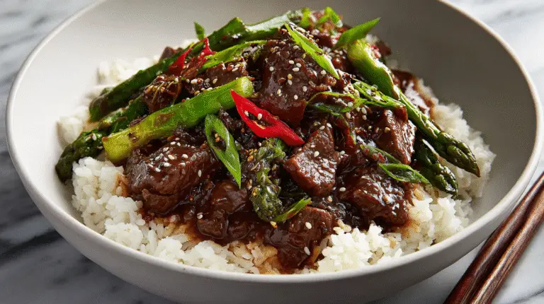Sweet and Spicy Mongolian Beef Dinner Recipe